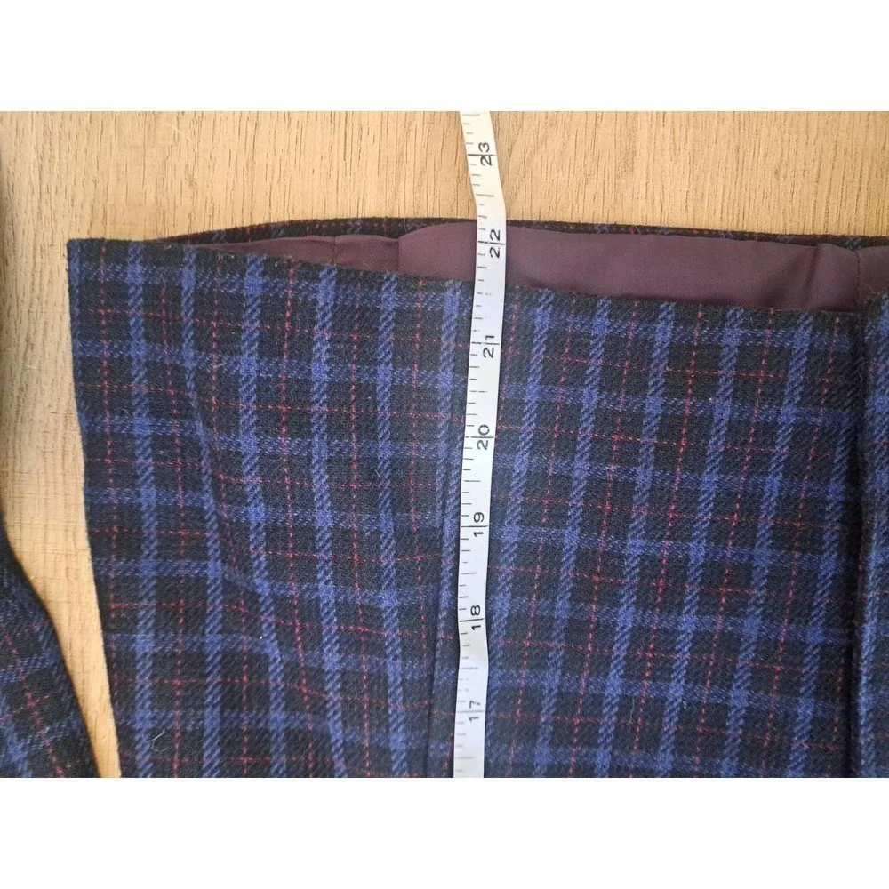Peabody House Women's Blue Plaid Vintage Wool Blend Sz 10